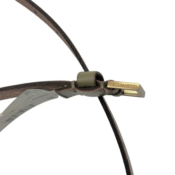 AllSaints 18mm Pindot Stud Leather Belt Size Medium - Picture 7 of 11